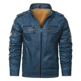 Men's Faux Leather Sherpa Lined Jacket