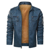 Men's Faux Leather Sherpa Lined Jacket
