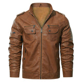 Men's Faux Leather Sherpa Lined Jacket
