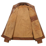 Men's Faux Leather Sherpa Lined Jacket