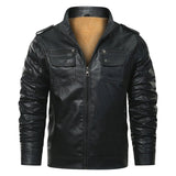 Men's Faux Leather Sherpa Lined Jacket