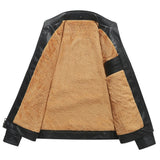 Men's Faux Leather Sherpa Lined Jacket