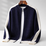 Men's Color Block Zip Knit Cardigan