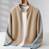 Men's Color Block Zip Knit Cardigan