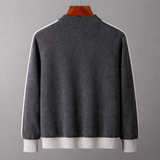 Men's Color Block Zip Knit Cardigan