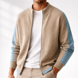 Men's Color Block Zip Knit Cardigan