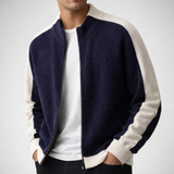 Men's Color Block Zip Knit Cardigan