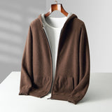 Men's Zip-Up Hooded Knit Cardigan