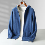 Men's Zip-Up Hooded Knit Cardigan
