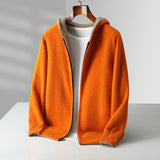 Men's Zip-Up Hooded Knit Cardigan
