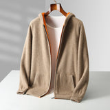 Men's Zip-Up Hooded Knit Cardigan