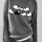 Women's Long Sleeve Fair Isle Knit Sweater