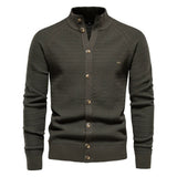 Men's Stand Collar Button Knit Cardigan