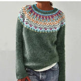 Women's Long Sleeve Fair Isle Knit Sweater