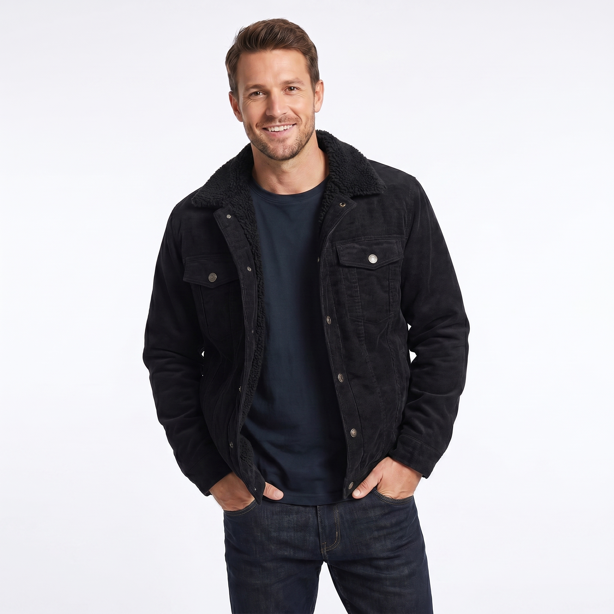 Men's Sherpa Collar Denim Jacket