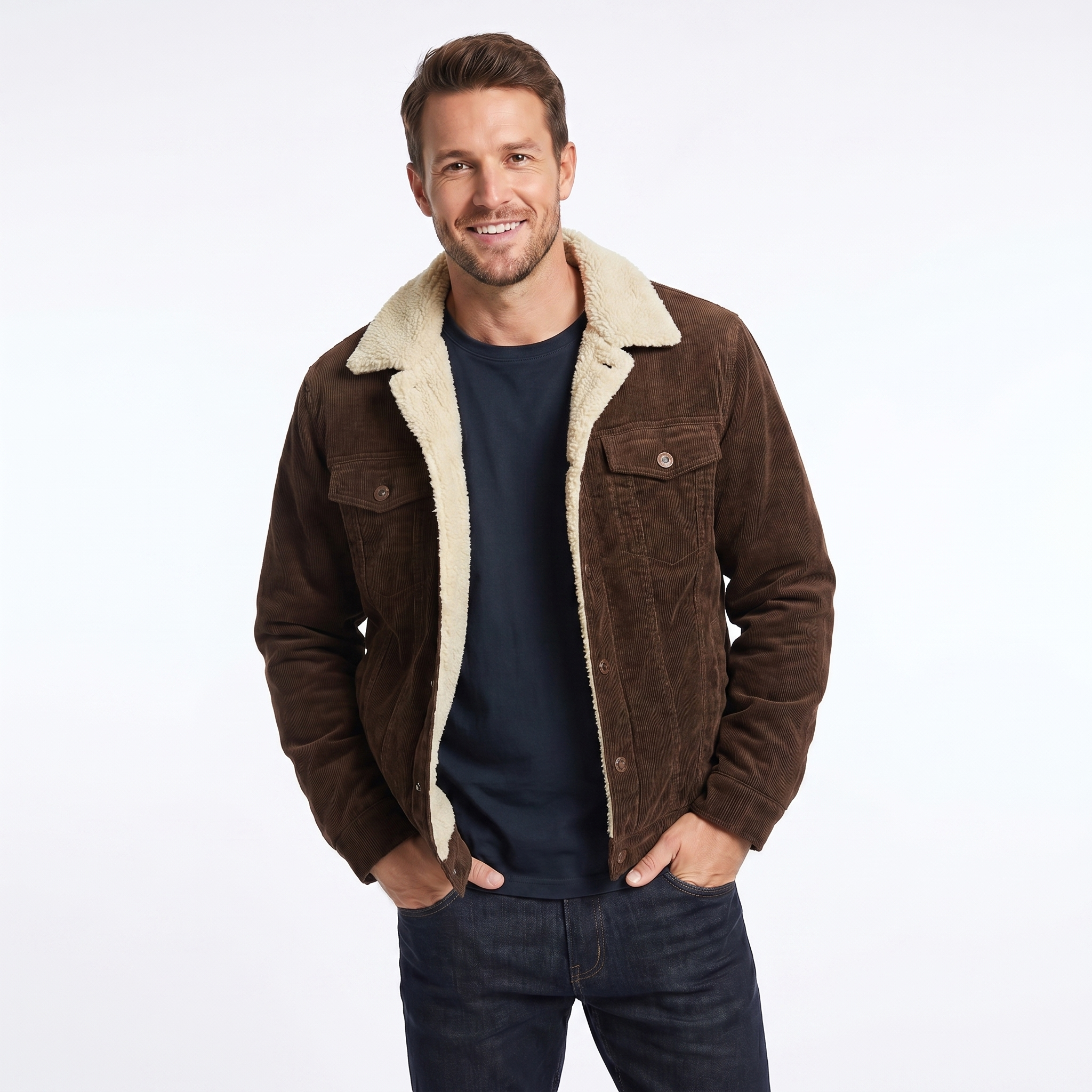 Men's Sherpa Collar Denim Jacket