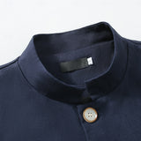 Men's Mandarin-Collar Button-Front Lightweight Jacket