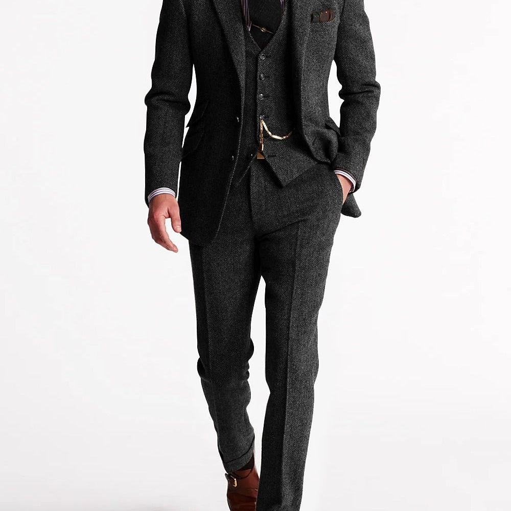 Men's Slim Fit Three-Piece Suit Set