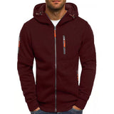 Men's Full-Zip Hooded Sweatshirt with Zippered Pockets