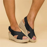 Women's Crisscross Espadrille Wedge Platform Sandals