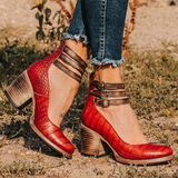 Women's Cut-Out Block Heel Buckle Sandals