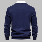 Men's Long Sleeve Knit Polo Sweater