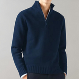 Men's Half Zip Ribbed Knit Sweater