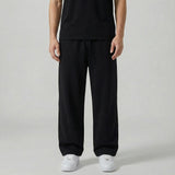 Men's Drawstring Cotton Straight Leg Pants