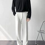 Men's Relaxed Fit Wide Leg Drawstring Trousers