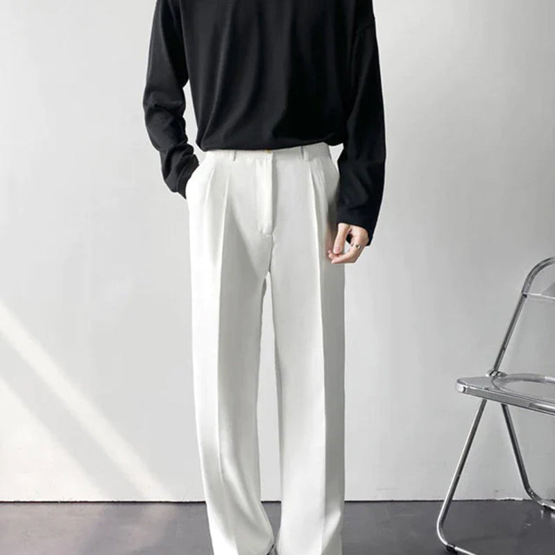 Men's Relaxed Fit Wide Leg Drawstring Trousers