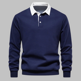Men's Long Sleeve Knit Polo Sweater