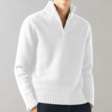 Men's Half Zip Ribbed Knit Sweater