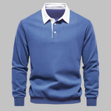 Men's Long Sleeve Knit Polo Sweater
