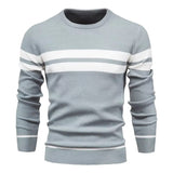 Men's Striped Crew Neck Knit Sweater