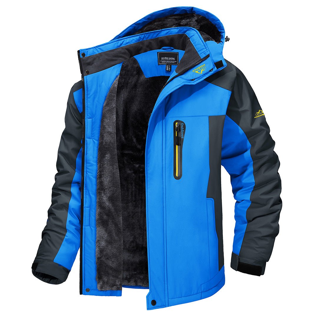 Men's Windproof Waterproof Fleece-Lined Winter Jacket