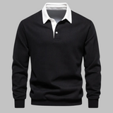 Men's Long Sleeve Knit Polo Sweater