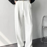 Men's Relaxed Fit Wide Leg Drawstring Trousers
