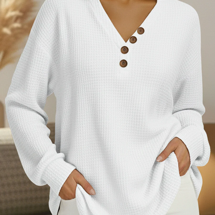 Colour Block Waffle Knit Crew Neck Sweater
