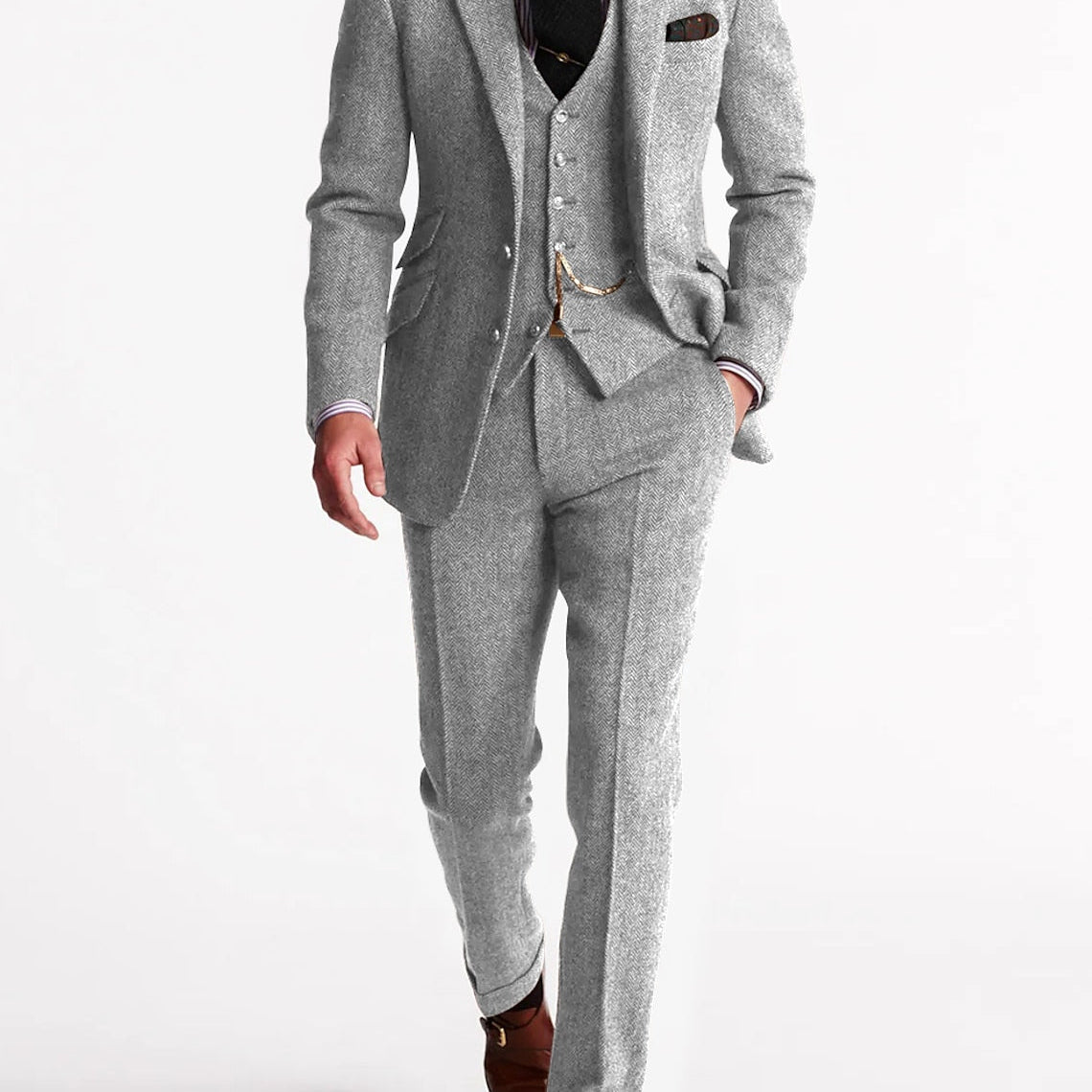 Men's Slim Fit Three-Piece Suit Set