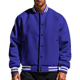 Men's Snap Button Varsity Bomber Jacket