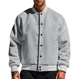 Men's Snap Button Varsity Bomber Jacket