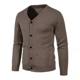 Men's V-Neck Button Knit Cardigan