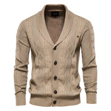 Men's Shawl Collar Button Knit Cardigan