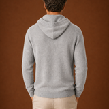 Men's Hooded Knit Sweater with Adjustable Drawstring