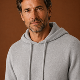 Men's Hooded Knit Sweater with Adjustable Drawstring