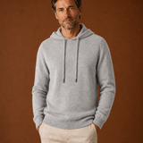 Men's Hooded Knit Sweater with Adjustable Drawstring