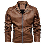 Men's Faux Leather Zip Front Jacket