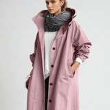 Women's Belted Longline Lapel Collar Trench Coat