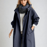 Women's Belted Longline Lapel Collar Trench Coat