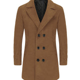 Men's Double Breasted Wool Blend Overcoat